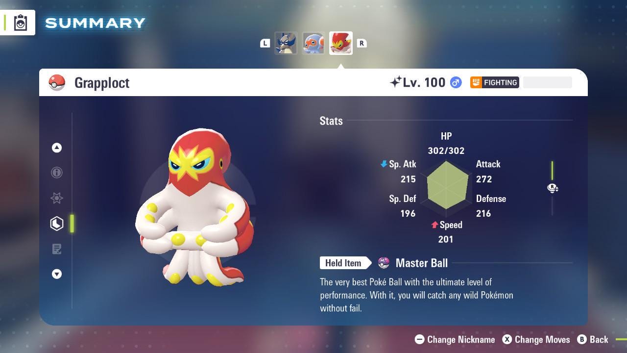 Shiny Grapploct Pokemon Legends ZA Mega Dimension DLC 6IV Competitive Battle Ready - Pokémon Legends: Z-A digital Pokémon