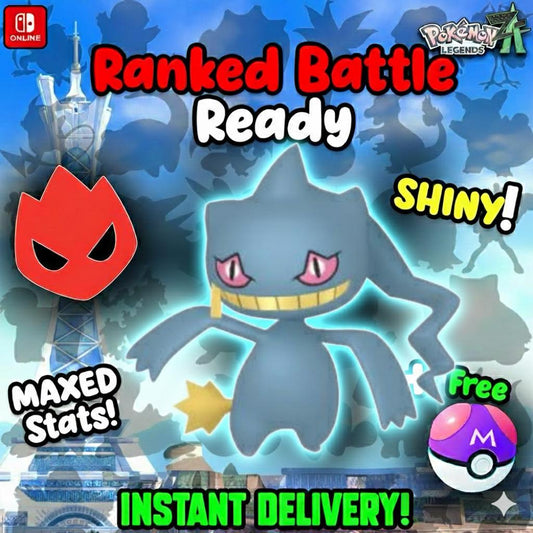 Shiny Alpha Banette Pokémon Legends ZA 6IV Competitive Battle Ready - Pokémon Legends: Z-A digital Pokémon trade by