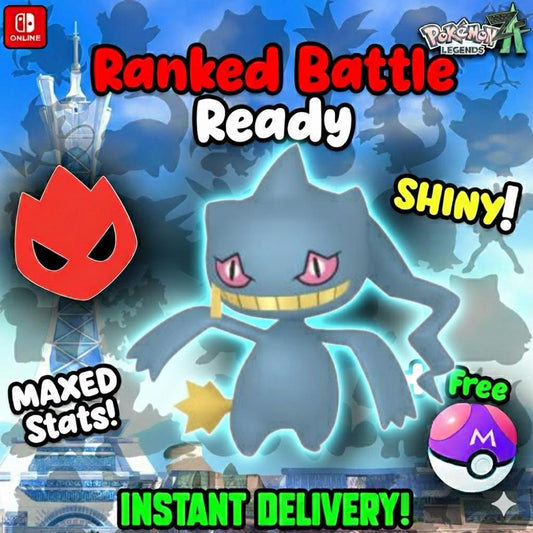 Shiny Alpha Banette Pokémon Legends ZA 6IV Competitive Battle Ready