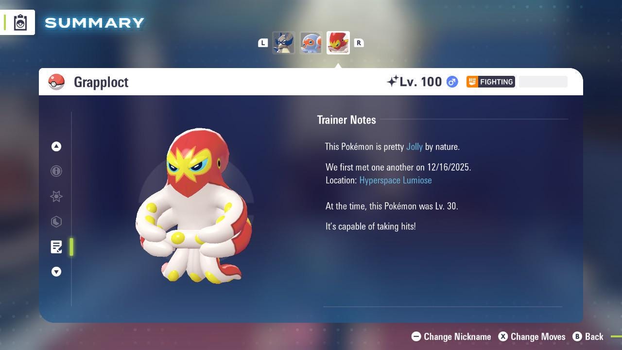 Shiny Grapploct Pokemon Legends ZA Mega Dimension DLC 6IV Competitive Battle Ready - Pokémon Legends: Z-A digital Pokémon