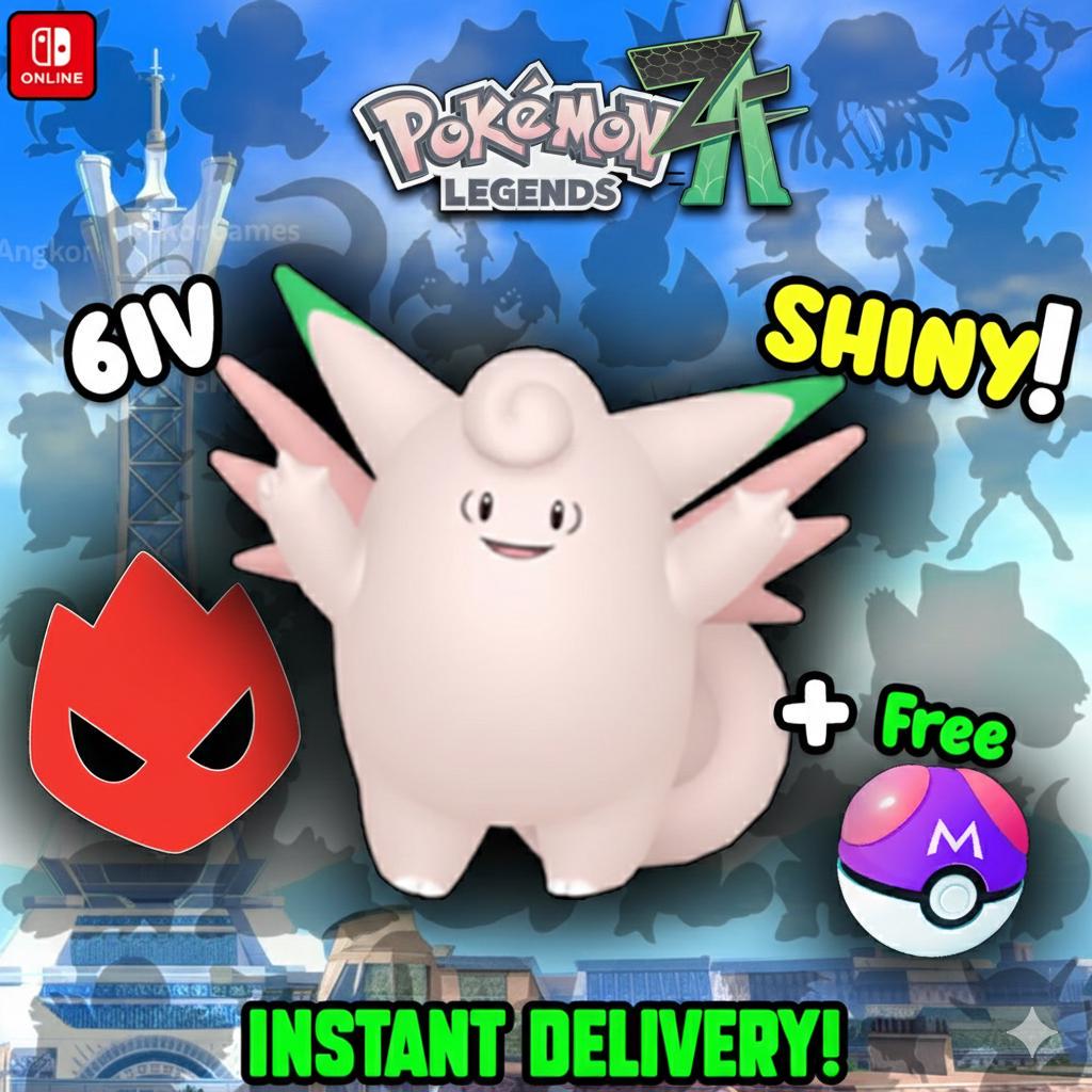 Shiny Alpha Clefable Pokémon Legends ZA 6IV Competitive Battle Ready - Pokémon Legends: Z-A digital Pokémon trade by