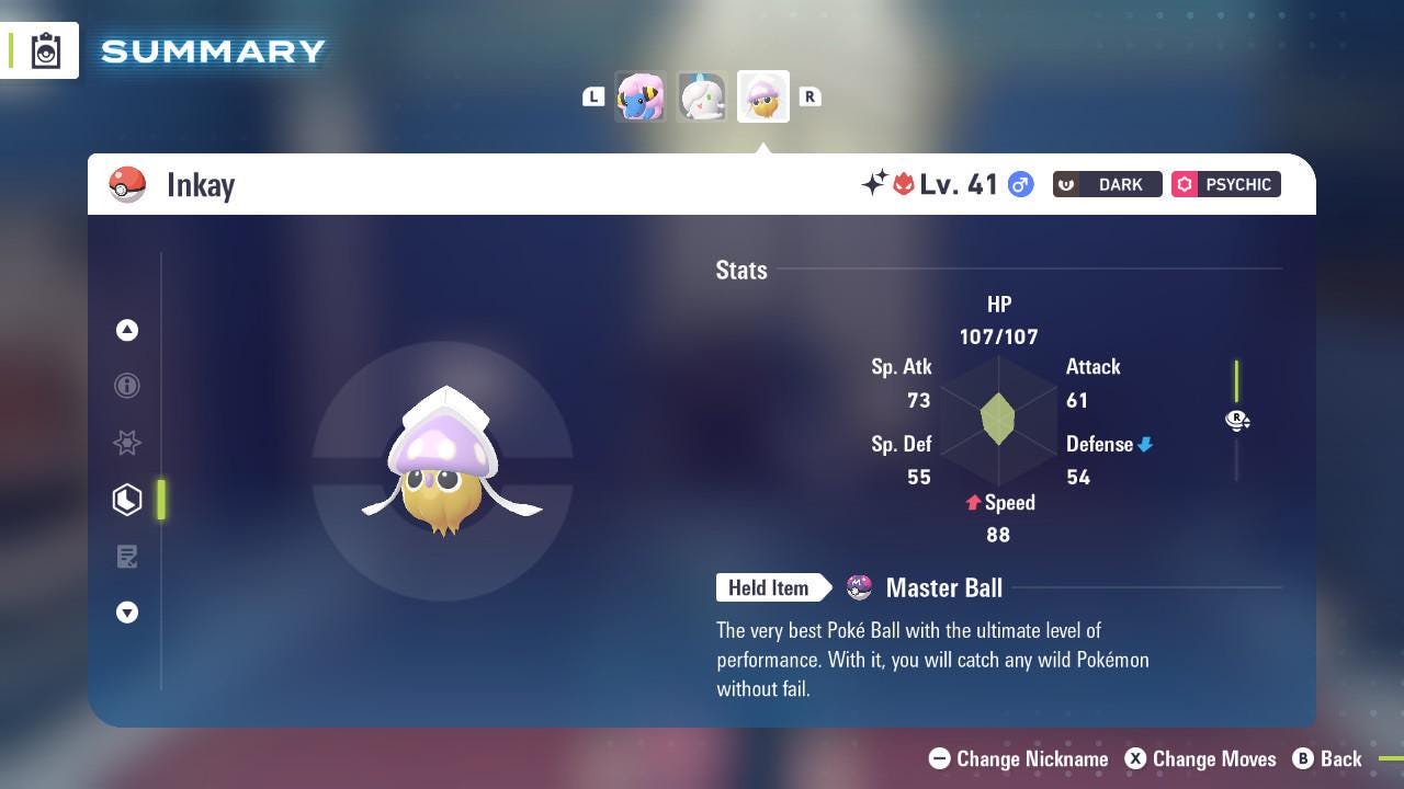 Shiny Alpha Inkay Pokémon Legends ZA 6IV Competitive Battle Ready - Pokémon Legends: Z-A digital Pokémon trade by