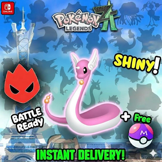 Shiny Alpha Dragonair Pokémon Legends ZA 6IV Competitive Battle Ready - Pokémon Legends: Z-A digital Pokémon trade by