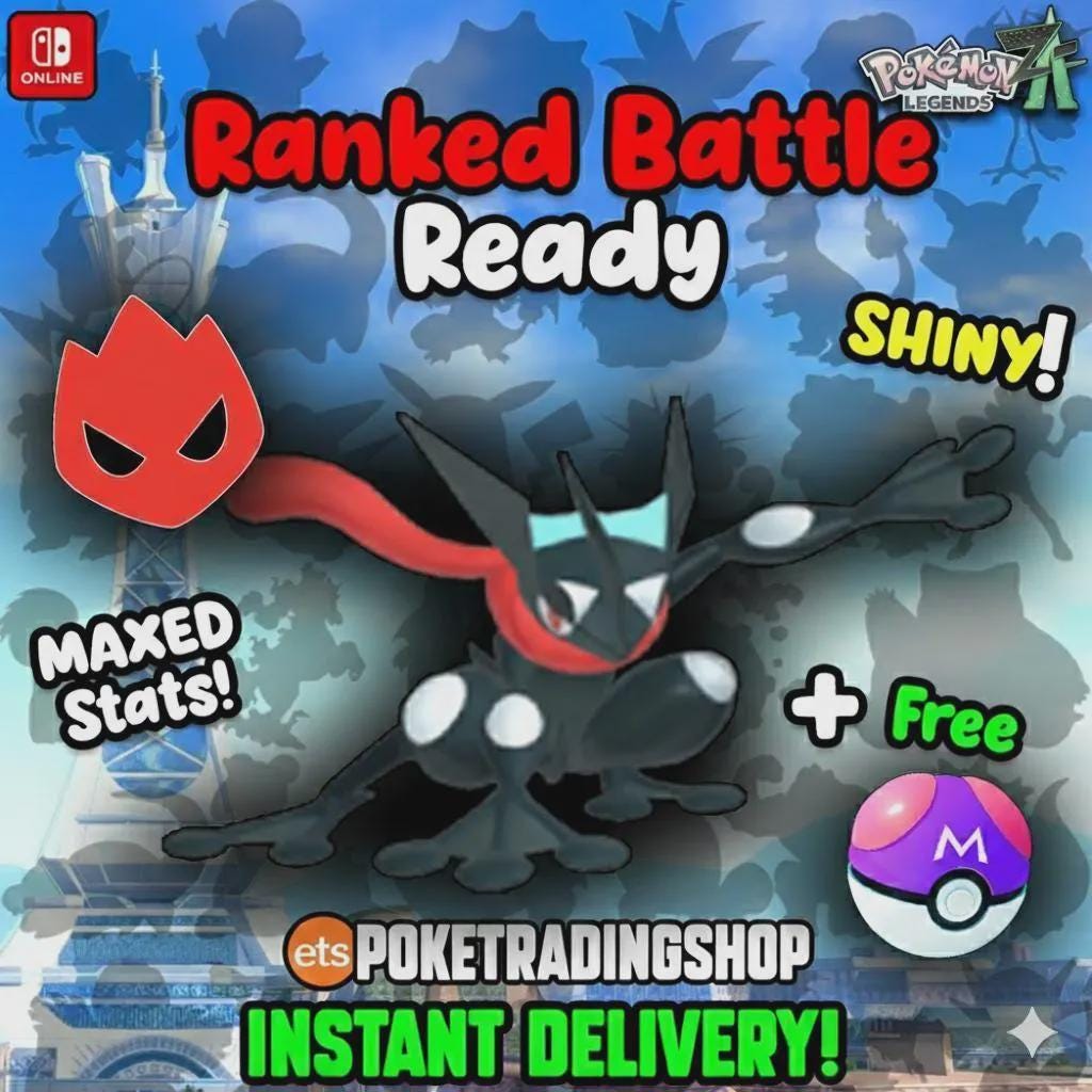 THE ULTIMATE GIFT Shiny Alpha Greninja 6IV Battle Ready Legends Za Prep - Pokémon Legends: Z-A digital Pokémon trade by