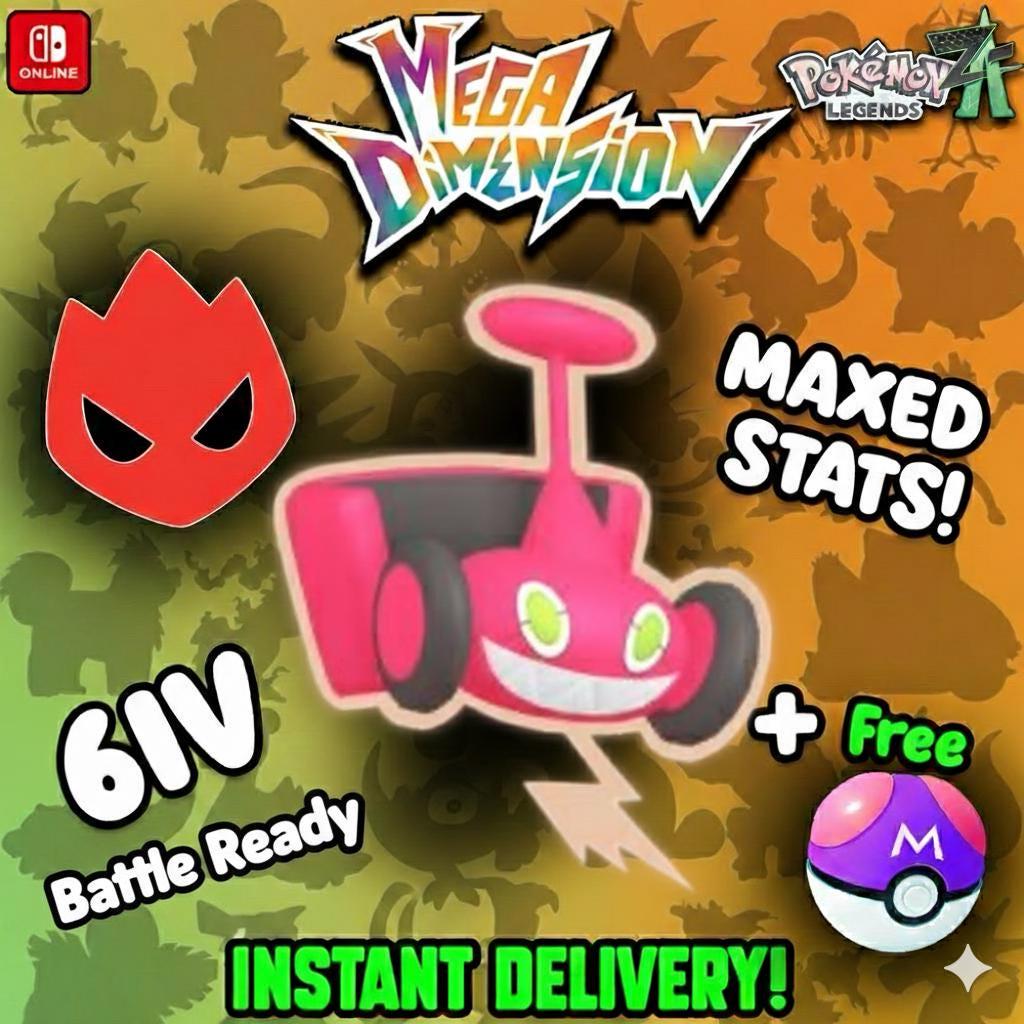 Shiny Alpha Mow Form Rotom 6IV Competitive Battle Ready - Pokémon Legends: Z-A digital Pokémon trade by PokeTradingShop