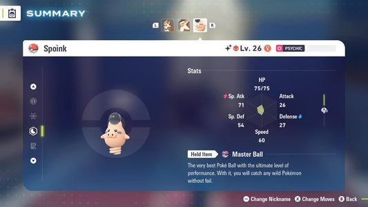 Shiny Alpha Spoink Pokemon Legends Za Mega Dimension DLC 6IV Competitive Battle - Pokémon Legends: Z-A digital Pokémon trade