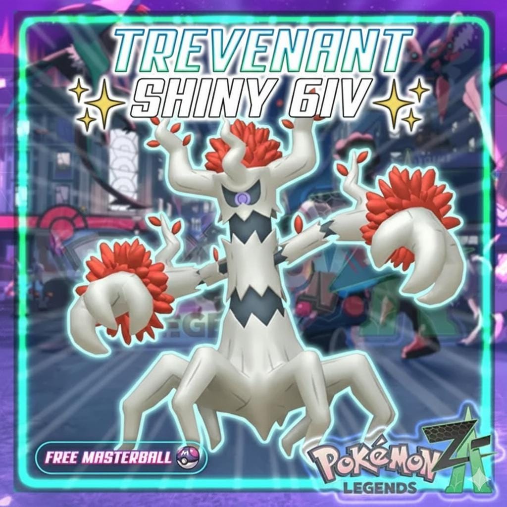 Shiny TREVENANT Pokémon Legends ZA 6IV Competitive Battle Ready - Pokémon Legends: Z-A digital Pokémon trade by