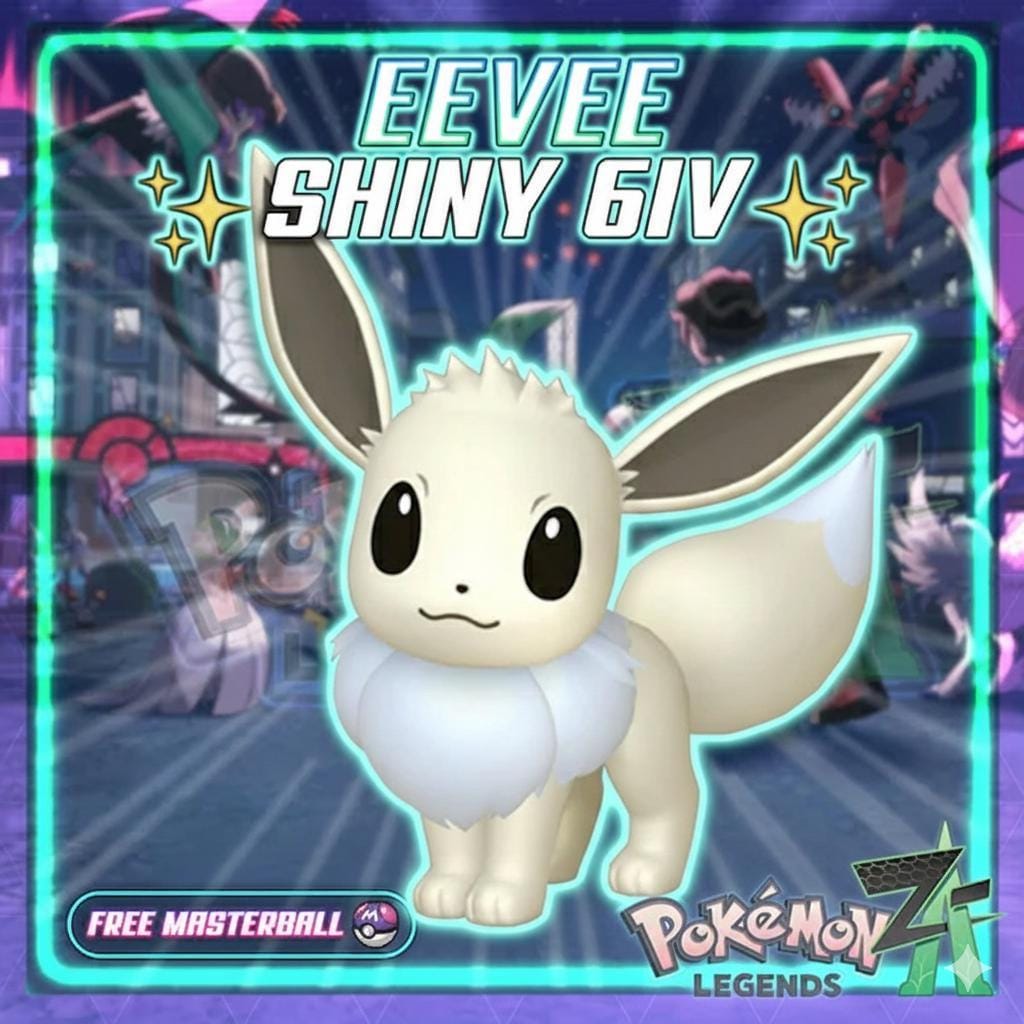 Shiny EEVEE Pokémon Legends ZA 6IV Competitive Battle Ready - Pokémon Legends: Z-A digital Pokémon trade by PokeTradingShop