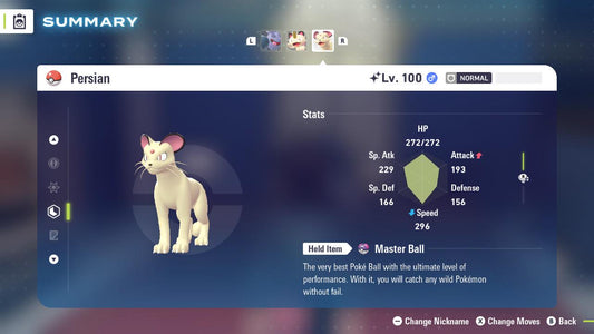 Shiny Persian Pokemon Legends ZA Mega Dimension DLC 6IV Competitive Battle Ready - Pokémon Legends: Z-A digital Pokémon trade