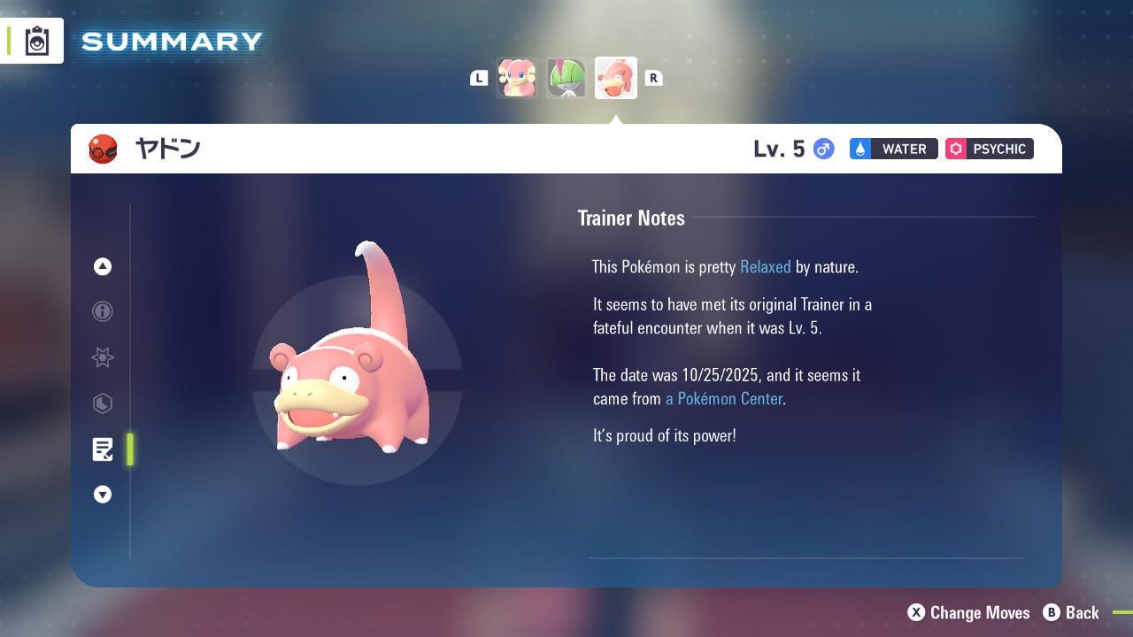 Pokemon ZA Non Shiny 6IV Event SLOWPOKE PokeCenter 251024 Center Kagawa 6IV - Pokémon Digital Trade digital Pokémon trade
