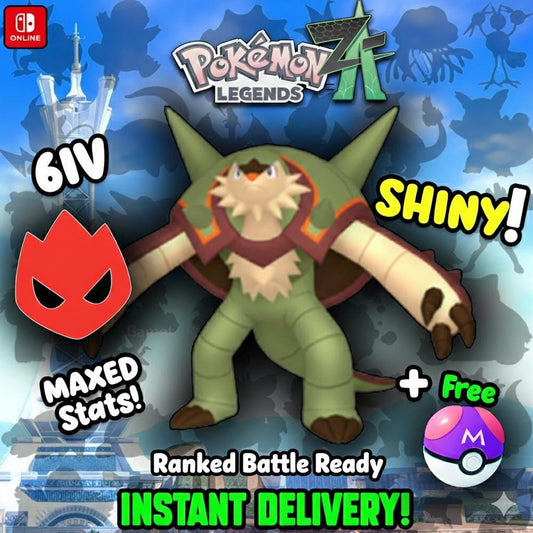 Shiny Alpha Chesnaught Pokémon Legends ZA 6IV Competitive Battle Ready - Pokémon Legends: Z-A digital Pokémon trade by