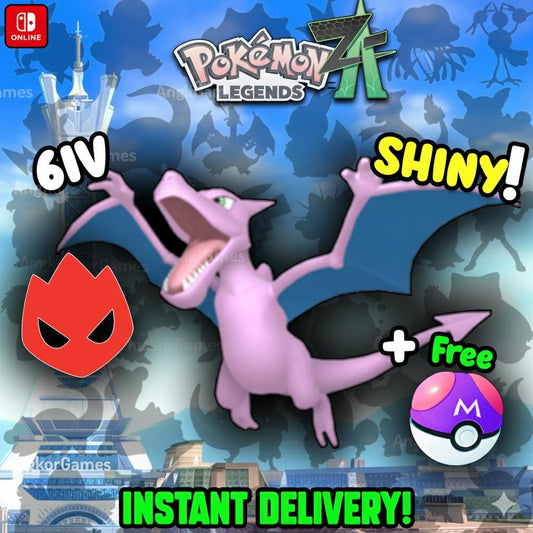 Shiny Alpha Aerodactyl Pokémon Legends ZA 6IV Competitive Battle Ready - Pokémon Legends: Z-A digital Pokémon trade by