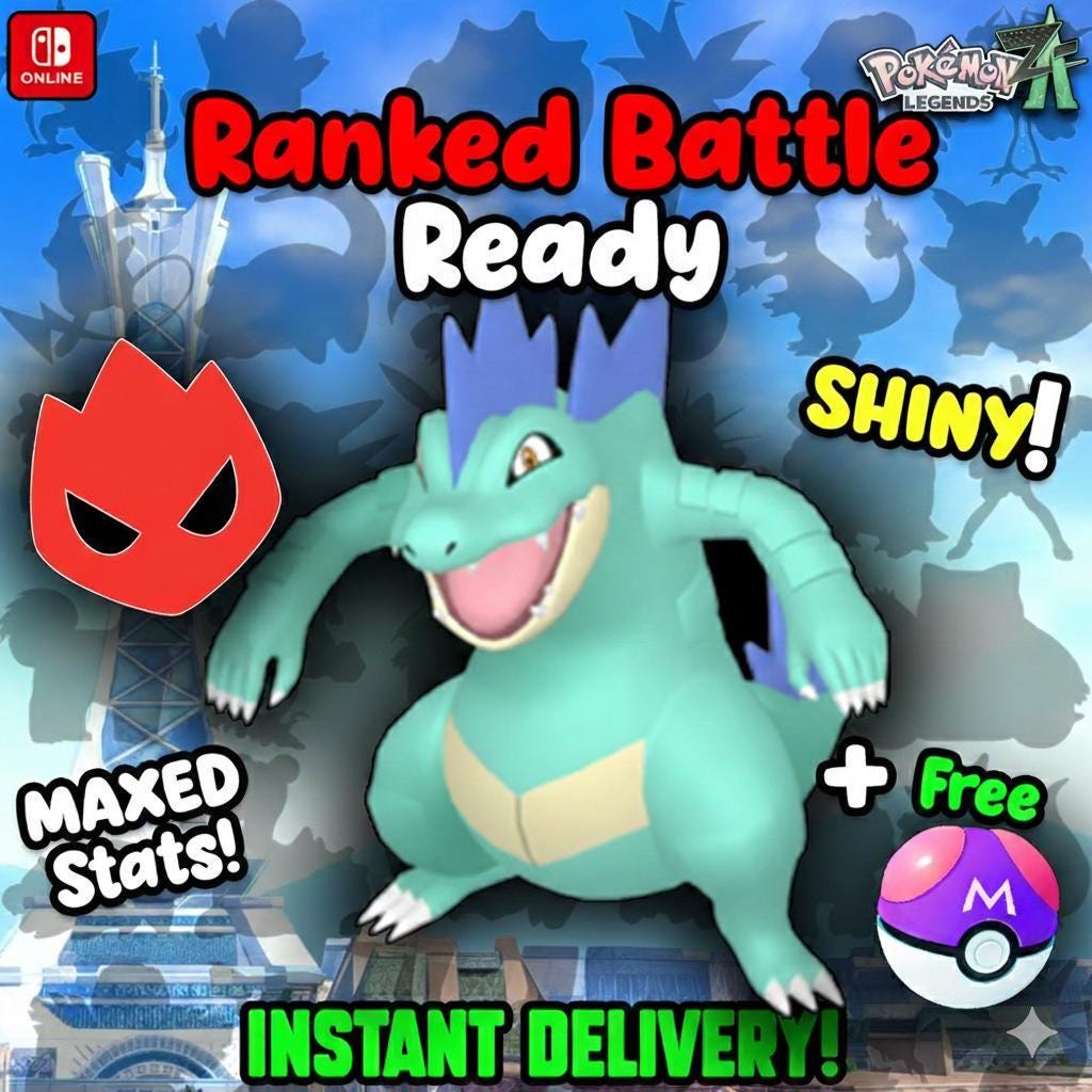 Shiny Alpha Feraligatr Pokémon Legends ZA 6IV Competitive Battle Ready - Pokémon Legends: Z-A digital Pokémon trade by