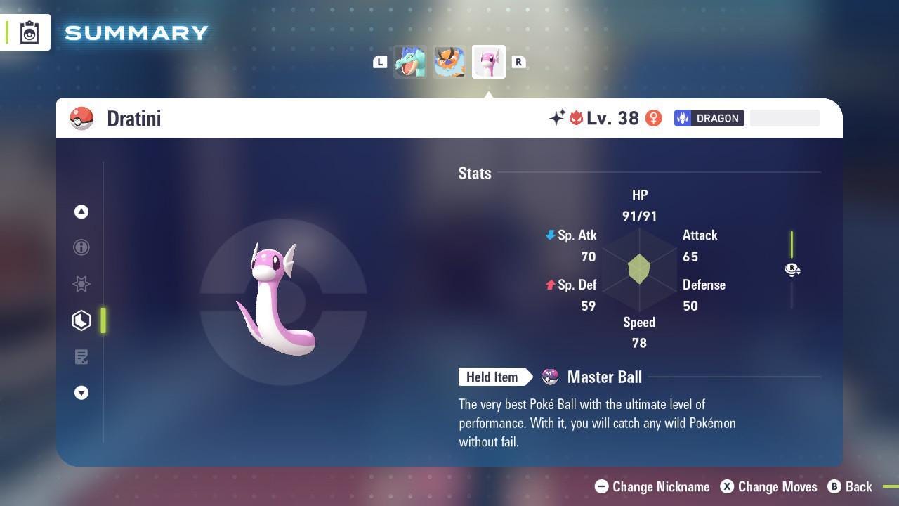 Shiny Alpha Dratini Pokémon Legends ZA 6IV Competitive Battle Ready - Pokémon Legends: Z-A digital Pokémon trade image 2