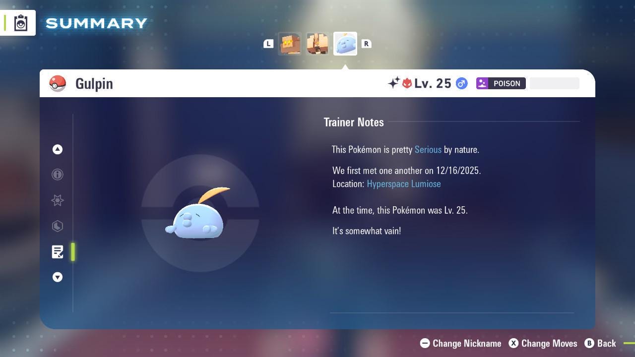 Shiny Alpha Gulpin Pokemon Legends Za Mega Dimension DLC 6IV Competitive Battle - Pokémon Legends: Z-A digital Pokémon trade