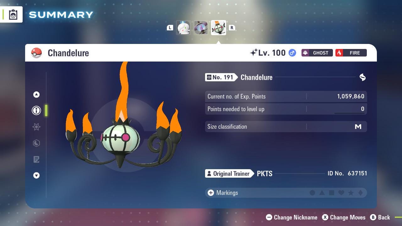 Shiny CHANDELURE Pokémon Legends ZA 6IV Competitive Battle Ready - Pokémon Legends: Z-A digital Pokémon trade image 3