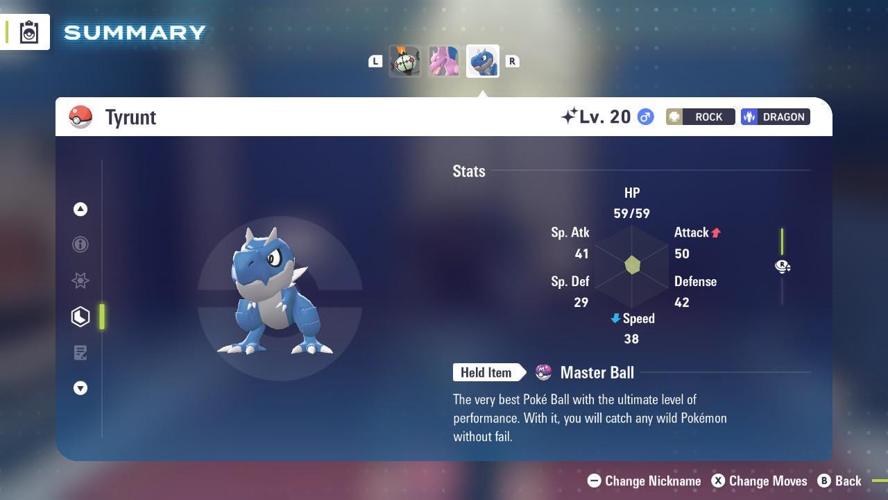 Shiny TYRUNT Pokémon Legends ZA 6IV Competitive Battle Ready - Pokémon Legends: Z-A digital Pokémon trade image 2