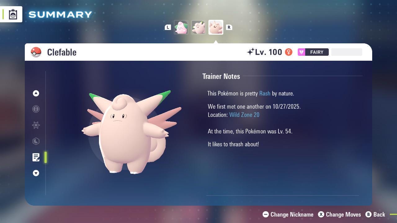 Shiny CLEFABLE Pokémon Legends ZA 6IV Competitive Battle Ready - Pokémon Legends: Z-A digital Pokémon trade image 4