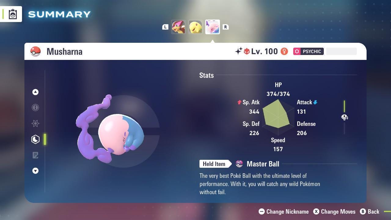 Shiny Alpha Musharna Pokemon Legends Za Mega Dimension DLC 6IV Competitive Battle - Pokémon Legends: Z-A digital Pokémon
