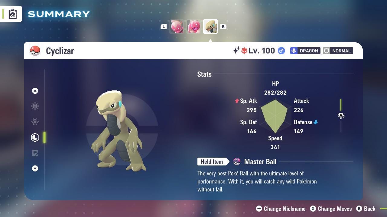 Shiny Alpha Cyclizar Pokemon Legends Za Mega Dimension DLC 6IV Competitive Battle - Pokémon Legends: Z-A digital Pokémon