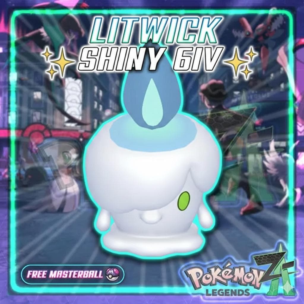 Shiny LITWICK Pokémon Legends ZA 6IV Competitive Battle Ready - Pokémon Legends: Z-A digital Pokémon trade by PokeTradingShop