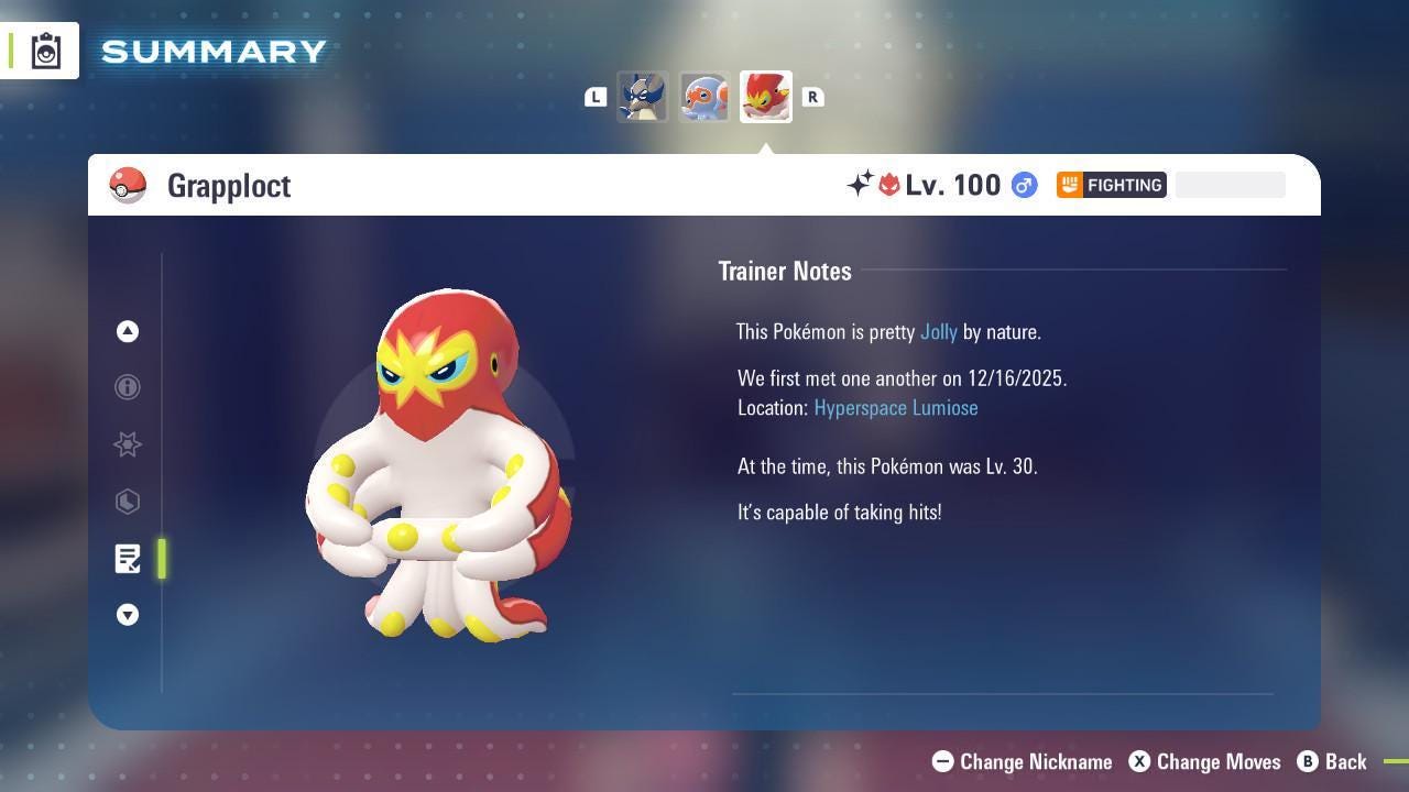 Shiny Alpha Grapploct Pokémon Legends ZA 6IV Competitive Battle Ready - Pokémon Legends: Z-A digital Pokémon trade image 4