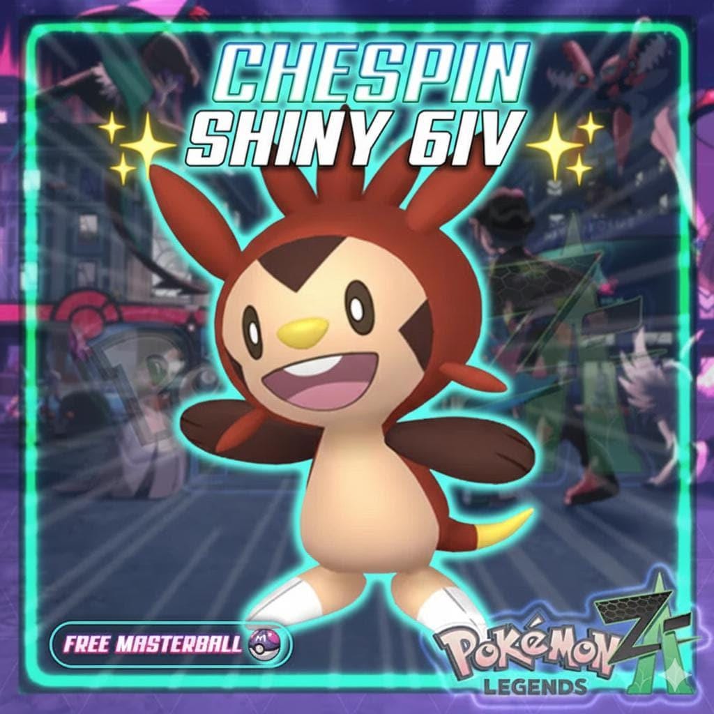 Shiny CHESPIN Pokémon Legends ZA 6IV Competitive Battle Ready - Pokémon Legends: Z-A digital Pokémon trade by PokeTradingShop