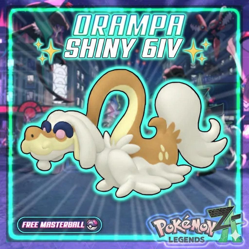 Shiny DRAMPA Pokémon Legends ZA 6IV Competitive Battle Ready - Pokémon Legends: Z-A digital Pokémon trade by PokeTradingShop