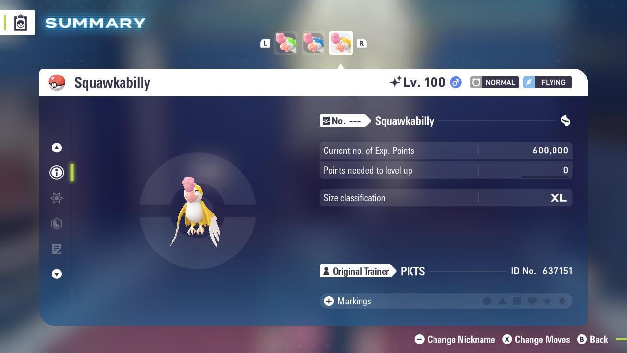 Shiny Yellow Squawkabilly Pokémon Legends ZA 6IV Competitive Battle Ready - Pokémon Legends: Z-A digital Pokémon trade image