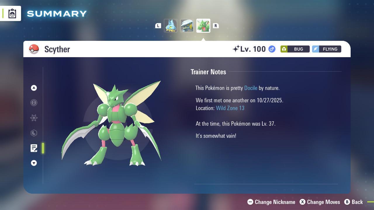 Shiny SCYTHER Pokémon Legends ZA 6IV Competitive Battle Ready - Pokémon Legends: Z-A digital Pokémon trade image 4
