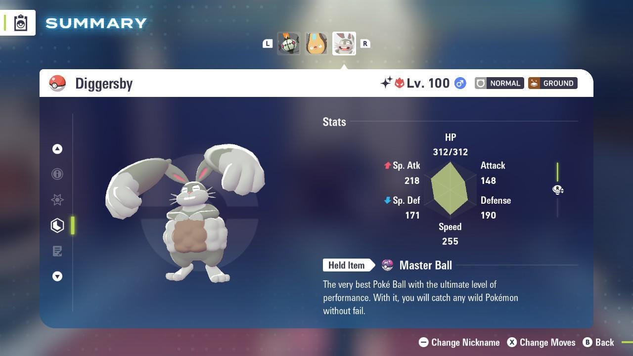 Shiny Alpha Diggersby Pokémon Legends ZA 6IV Competitive Battle Ready - Pokémon Legends: Z-A digital Pokémon trade by