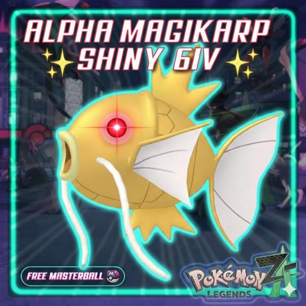 Pokemon Za Lvl 5 Adamant SHINY ALPHA 6IV Magikarp Pokémon Legends ZA 6IV - Pokémon Legends: Z-A digital Pokémon trade by