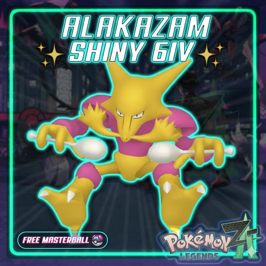 Shiny ALAKAZAM Pokémon Legends ZA 6IV Competitive Battle Ready - Pokémon Legends: Z-A digital Pokémon trade by