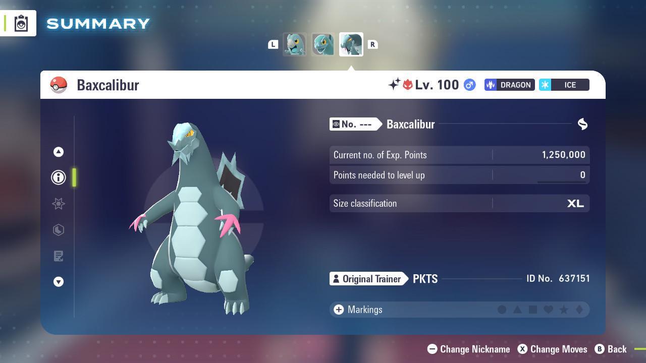 Shiny Alpha Baxcalibur Shiny 6IV Pokemon Legends Za Mega Dimension DLC 6IV - Pokémon Legends: Z-A digital Pokémon trade image