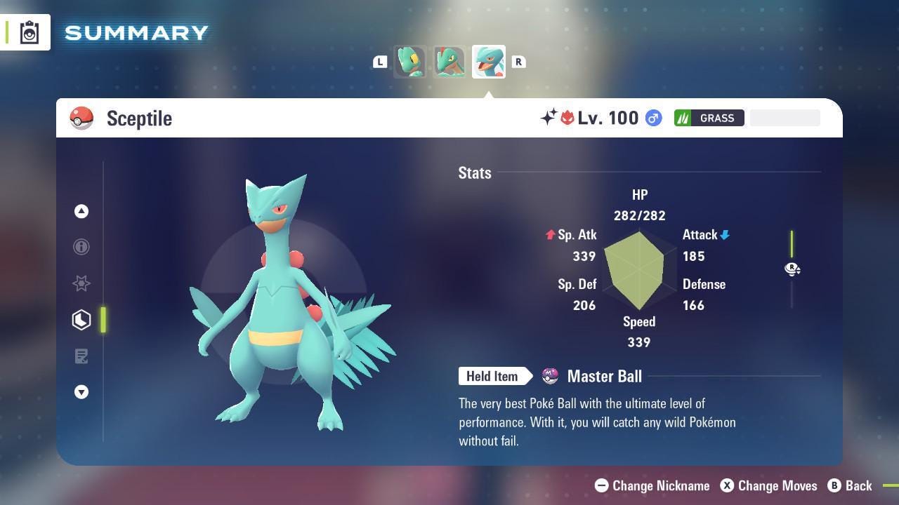 Shiny Alpha Sceptile Pokemon Legends Za Mega Dimension DLC 6IV Competitive Battle - Pokémon Legends: Z-A digital Pokémon