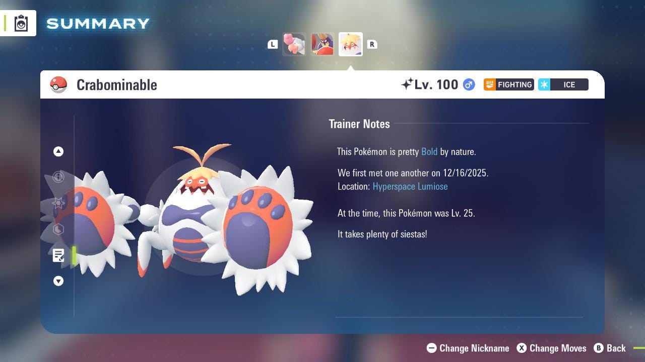 Shiny Crabominable Pokemon Legends ZA Mega Dimension DLC 6IV Competitive Battle - Pokémon Legends: Z-A digital Pokémon trade