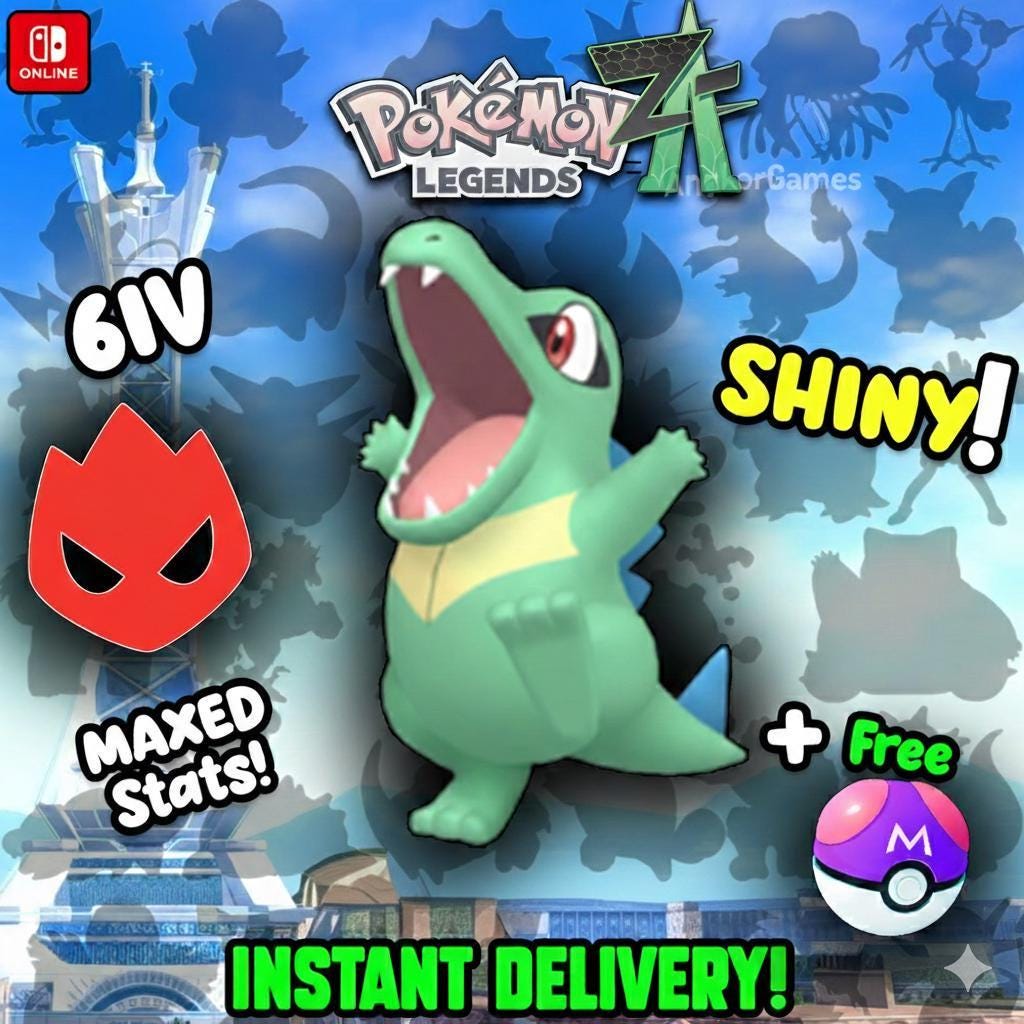 Pokemon Za Lvl 5 Adamant SHINY ALPHA 6IV Totodile Pokémon Legends ZA 6IV - Pokémon Legends: Z-A digital Pokémon trade by