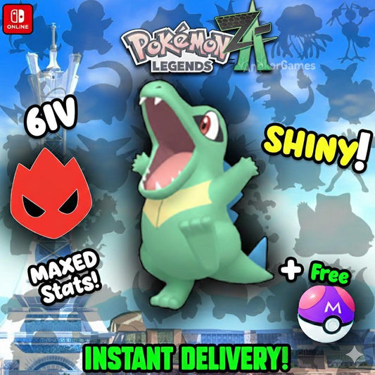 Pokemon Za Lvl 5 Adamant SHINY ALPHA 6IV Totodile Pokémon Legends ZA 6IV Competitive Battle