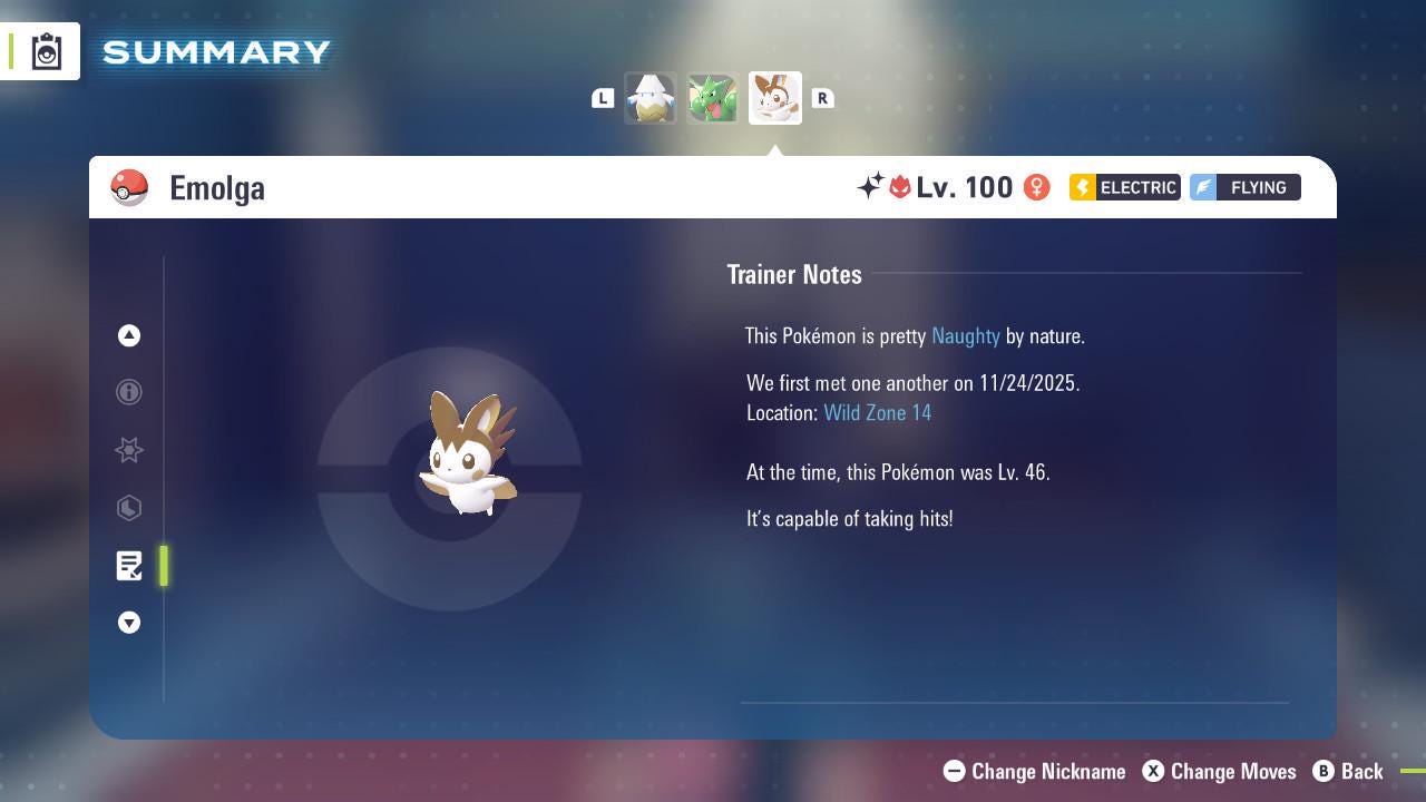 Shiny Alpha Emolga Pokémon Legends ZA 6IV Competitive Battle Ready - Pokémon Legends: Z-A digital Pokémon trade image 4