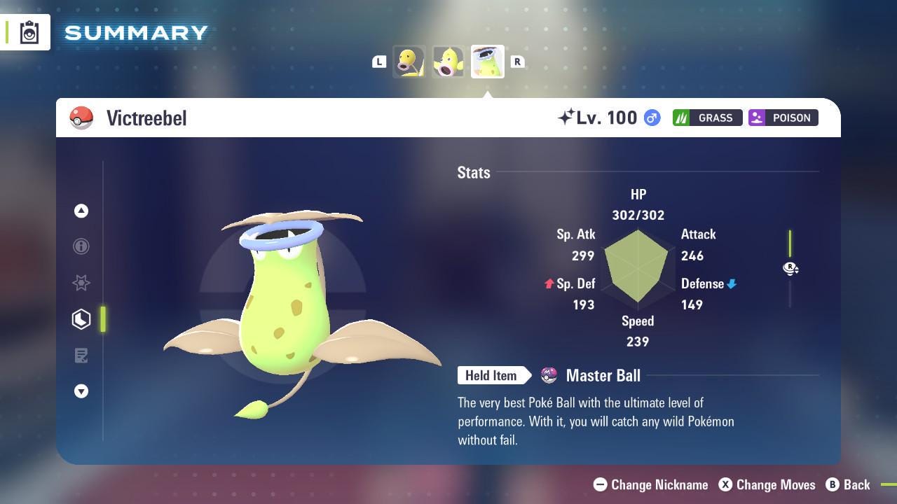 Shiny VICTREEBEL Pokémon Legends ZA 6IV Competitive Battle Ready - Pokémon Legends: Z-A digital Pokémon trade image 2
