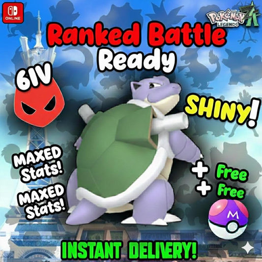 Shiny Alpha Blastoise Pokémon Legends ZA 6IV Competitive Battle Ready - Pokémon Legends: Z-A digital Pokémon trade by