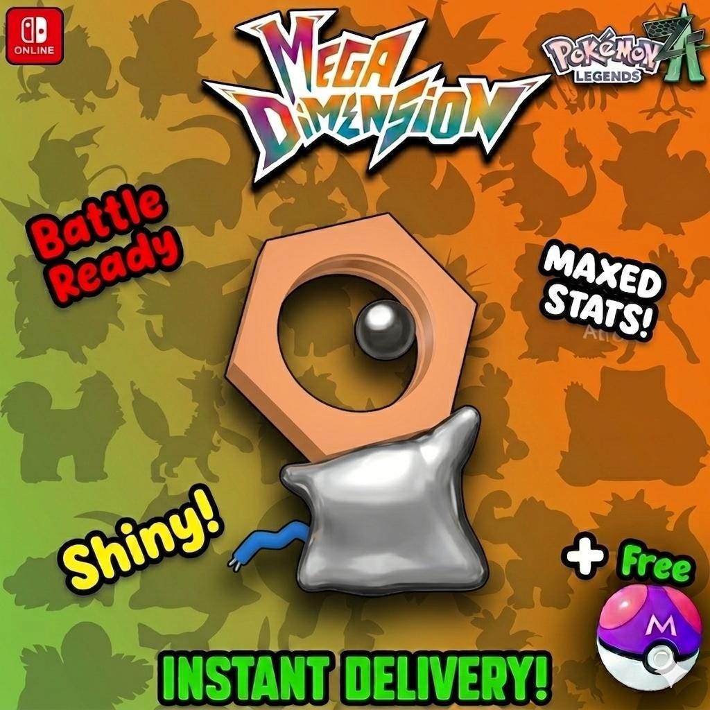 Shiny Meltan Pokemon Legends Za Mega Dimension DLC 6IV Competitive Battle Ready - Pokémon Legends: Z-A digital Pokémon trade