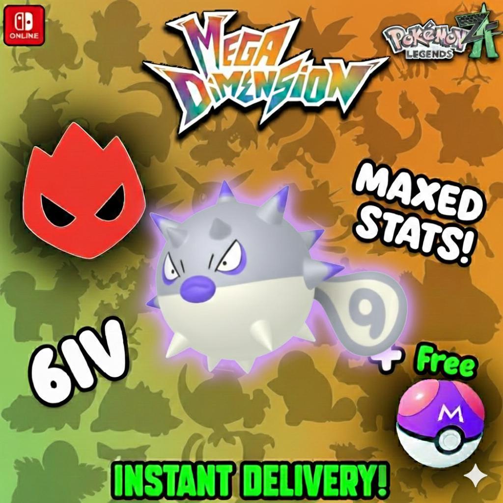 Shiny Alpha Hisuian Qwilfish 6IV Competitive Battle Ready - Pokémon Legends: Z-A digital Pokémon trade by PokeTradingShop