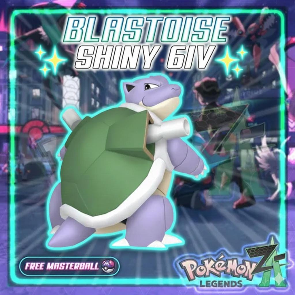 Shiny BLASTOISE Pokémon Legends ZA 6IV Competitive Battle Ready - Pokémon Legends: Z-A digital Pokémon trade by