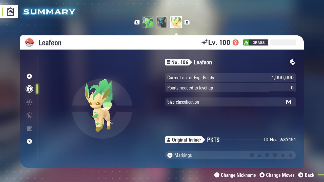 Shiny LEAFEON Pokémon Legends ZA 6IV Competitive Battle Ready - Pokémon Legends: Z-A digital Pokémon trade image 3