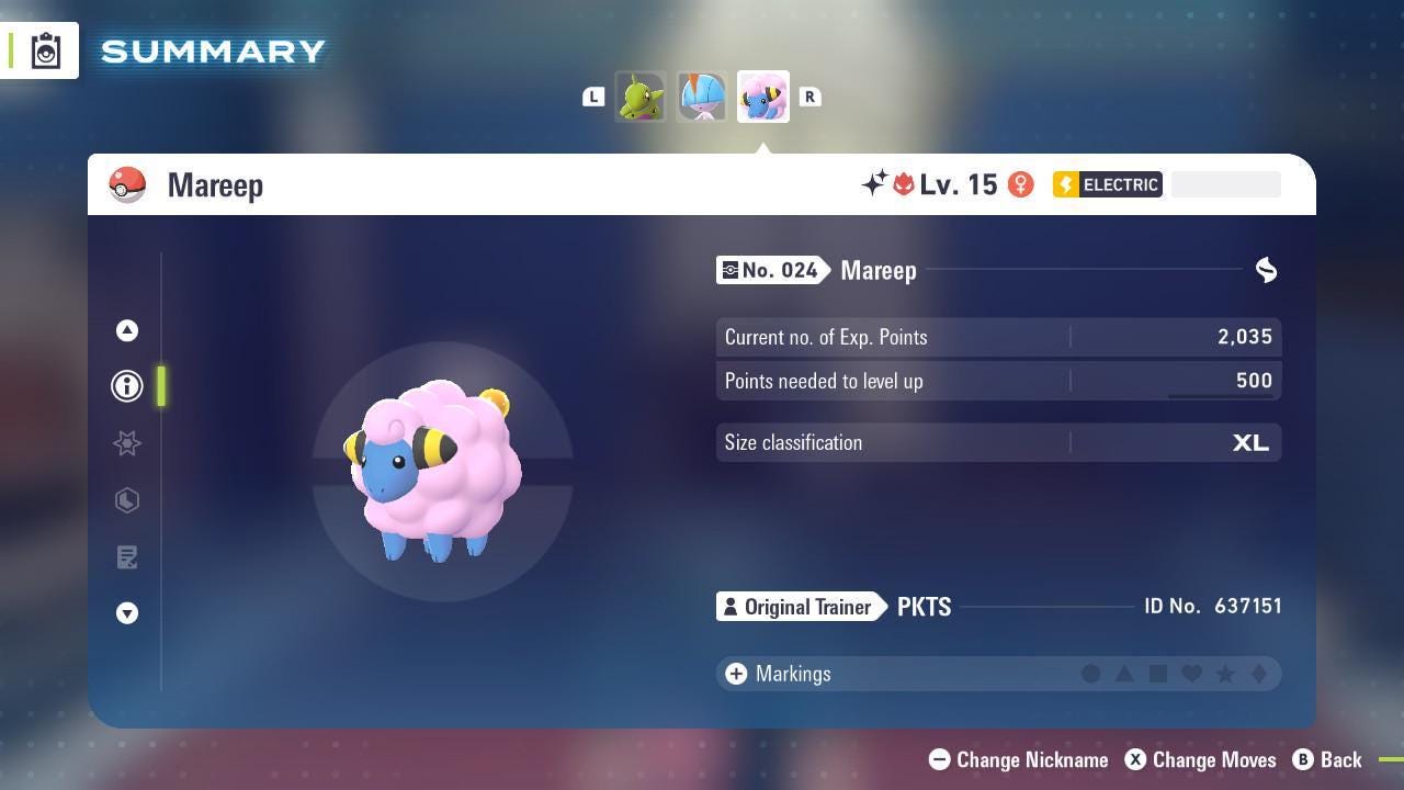 Shiny Alpha Mareep Pokémon Legends ZA 6IV Competitive Battle Ready - Pokémon Legends: Z-A digital Pokémon trade image 2