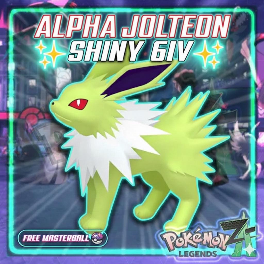 Shiny Alpha Jolteon Pokémon Legends ZA 6IV Competitive Battle Ready - Pokémon Legends: Z-A digital Pokémon trade by