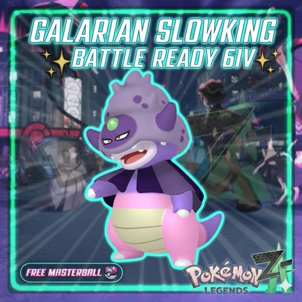 Pokemon Za Non Shiny GALARIAN SLOWKING Pokémon Legends ZA 6IV Competitive Battle - Pokémon Legends: Z-A digital Pokémon trade