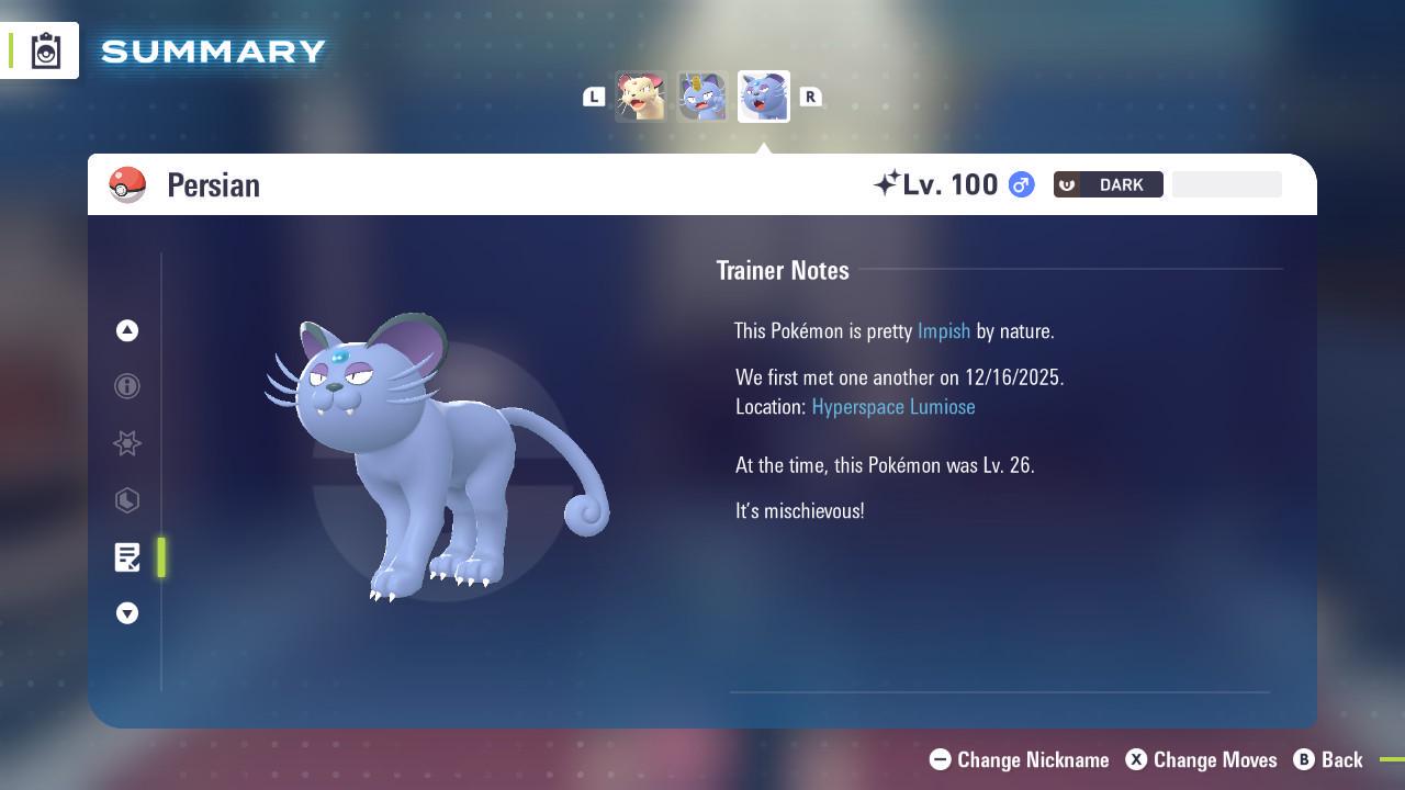 Shiny Alolan Persian Pokemon Legends ZA Mega Dimension DLC 6IV Competitive Battle - Pokémon Legends: Z-A digital Pokémon
