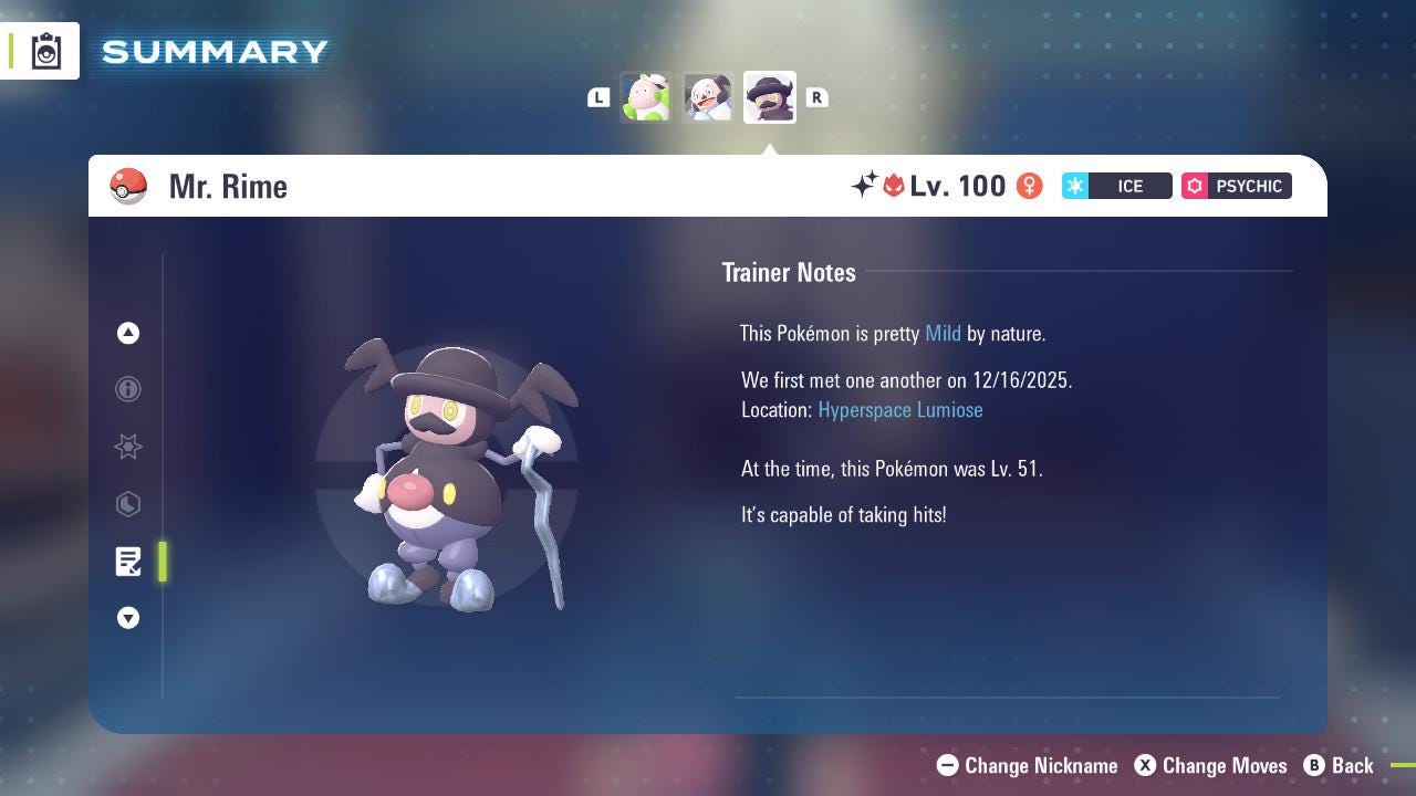 Shiny Alpha Mr. Rime Pokemon Legends Za Mega Dimension DLC 6IV Competitive Battle - Pokémon Legends: Z-A digital Pokémon